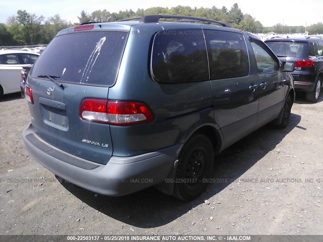 4T3ZF13C32U478347 - 2002 TOYOTA SIENNA LE/XLE BLUE photo 4