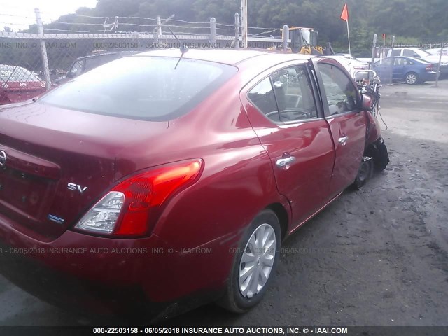 3N1CN7AP6CL907333 - 2012 NISSAN VERSA S/SV/SL RED photo 4