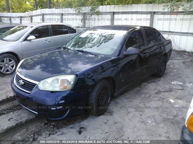 1G1ZS51F86F247556 - 2006 CHEVROLET MALIBU LS მუქი ლურჯი ფოტო 2