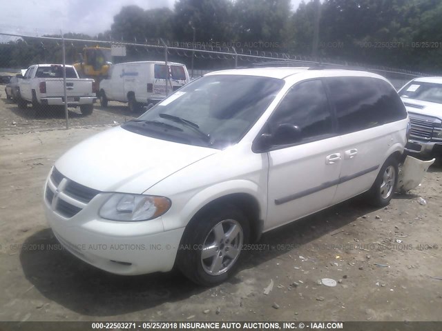 1D4GP45R95B109676 - 2005 DODGE CARAVAN SXT WHITE photo 2