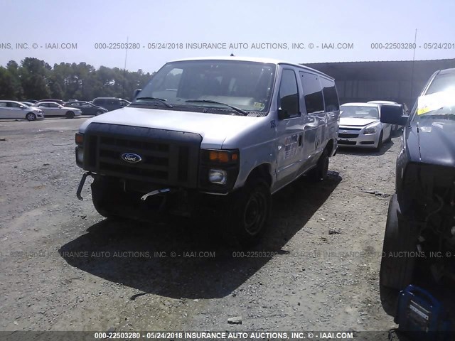 1FMNE11W29DA87336 - 2009 FORD ECONOLINE E150 WAGON GRAY photo 2