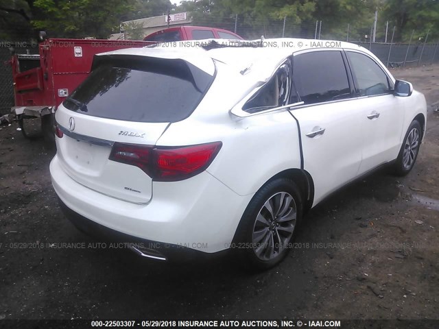 5FRYD4H62FB031153 - 2015 ACURA MDX TECHNOLOGY WHITE photo 4