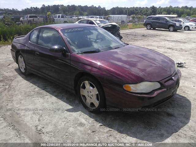 2G1WX15K629121736 - 2002 CHEVROLET MONTE CARLO SS ბურგუნდია ფოტო 1