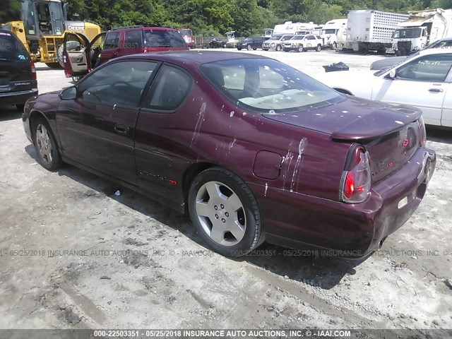 2G1WX15K629121736 - 2002 CHEVROLET MONTE CARLO SS ბურგუნდია ფოტო 3