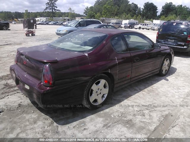 2G1WX15K629121736 - 2002 CHEVROLET MONTE CARLO SS BURGUNDY photo 4