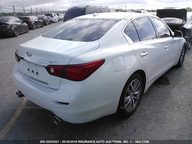 JN1BV7AP4FM346359 - 2015 INFINITI Q50 PREMIUM/SPORT WHITE photo 4