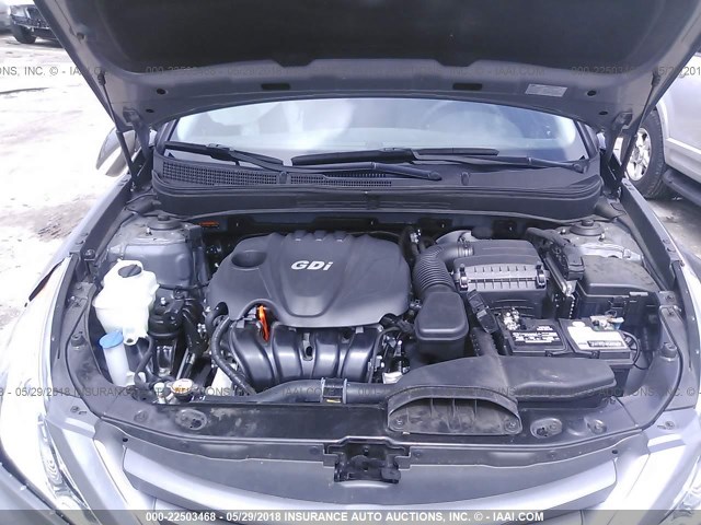 5NPEB4AC0EH872821 - 2014 HYUNDAI SONATA GLS GRAY photo 10