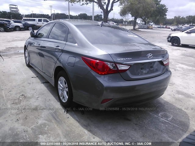 5NPEB4AC0EH872821 - 2014 HYUNDAI SONATA GLS GRAY photo 3