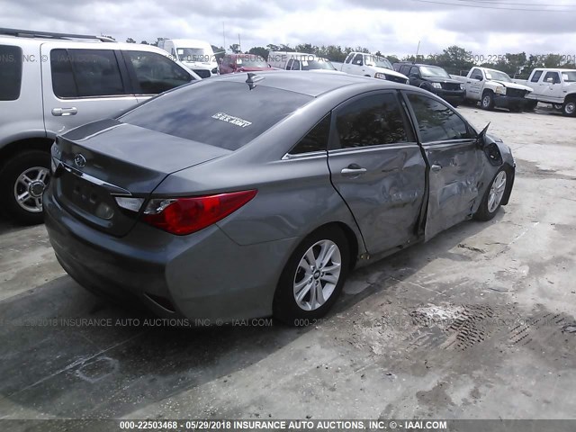 5NPEB4AC0EH872821 - 2014 HYUNDAI SONATA GLS ნაცრისფერი ფოტო 4