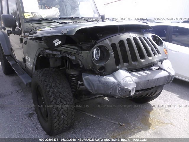 1J4GB39118L589389 - 2008 JEEP WRANGLER UNLIMITE X GREEN photo 6