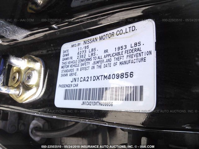 JN1CA21DXTM409856 - 1996 NISSAN MAXIMA GLE/GXE/SE BLACK photo 9