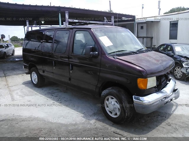 1FBNE31L26HA24896 - 2006 FORD ECONOLINE E350 SUPER DUTY WAGON BURGUNDY photo 1