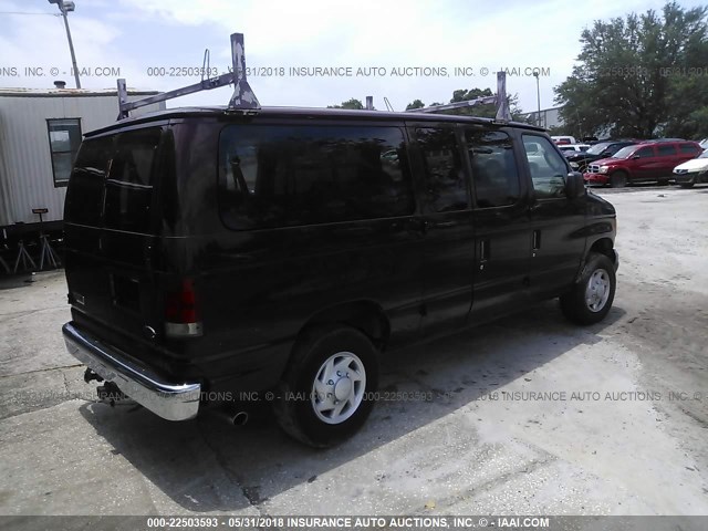 1FBNE31L26HA24896 - 2006 FORD ECONOLINE E350 SUPER DUTY WAGON BURGUNDY photo 4