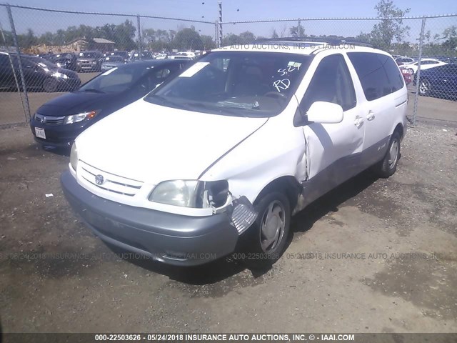 4T3ZF13C91U378994 - 2001 TOYOTA SIENNA LE/XLE WHITE photo 2