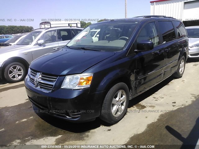 1D8HN54P58B139471 - 2008 DODGE GRAND CARAVAN SXT Dark Blue photo 2