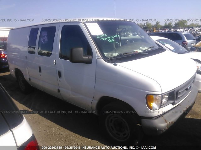 1FTRE14W26HA69957 - 2006 FORD ECONOLINE E150 VAN WHITE photo 1