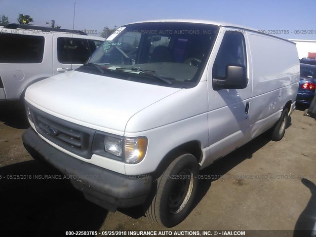 1FTRE14W26HA69957 - 2006 FORD ECONOLINE E150 VAN WHITE photo 2