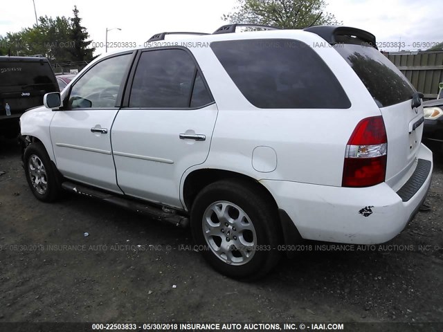 2HNYD18892H530547 - 2002 ACURA MDX TOURING WHITE photo 3