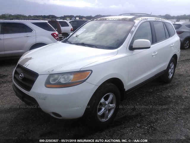 5NMSG73D68H210741 - 2008 HYUNDAI SANTA FE GLS WHITE photo 2