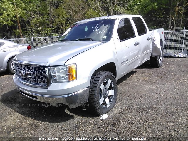 3GTP2VE37BG347784 - 2011 GMC SIERRA K1500 SLE SILVER photo 2