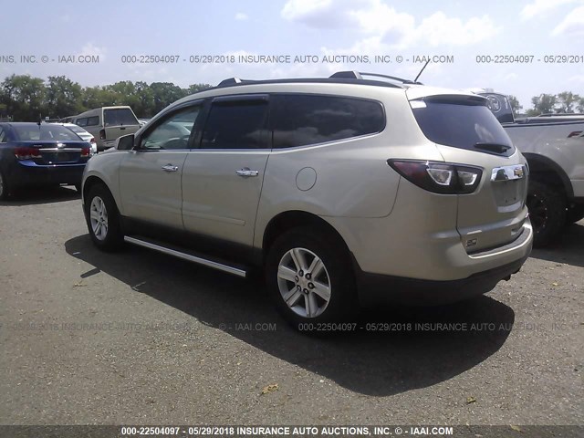 1GNKRGKD6DJ251961 - 2013 CHEVROLET TRAVERSE LT TAN photo 3