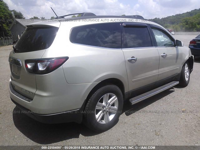 1GNKRGKD6DJ251961 - 2013 CHEVROLET TRAVERSE LT TAN photo 4