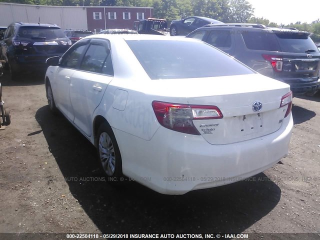 4T1BD1FK2EU121099 - 2014 TOYOTA CAMRY HYBRID/LE/XLE თეთრი ფოტო 3