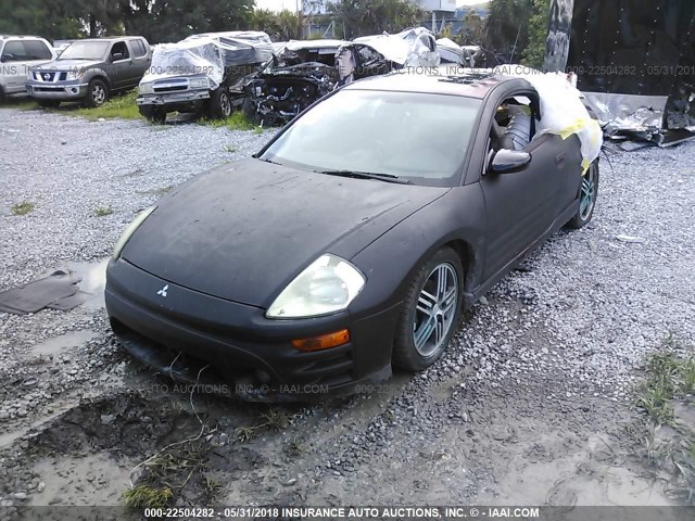 4A3AC74H34E044147 - 2004 MITSUBISHI ECLIPSE GTS BLACK photo 2