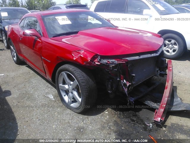 2G1FC1E34C9119277 - 2012 CHEVROLET CAMARO LT RED photo 1