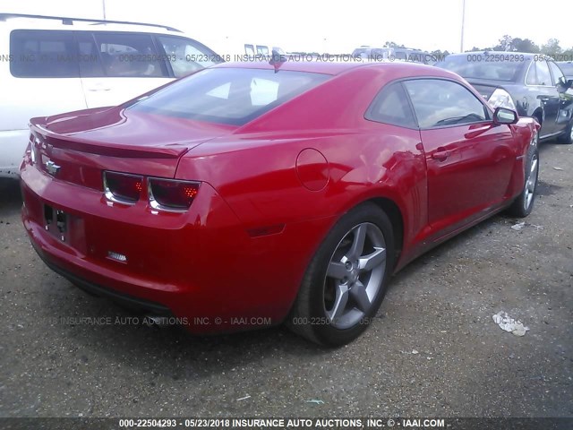 2G1FC1E34C9119277 - 2012 CHEVROLET CAMARO LT RED photo 4