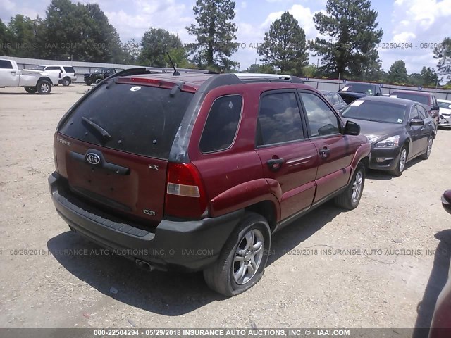 KNDJF723857050856 - 2005 KIA NEW SPORTAGE  RED photo 4