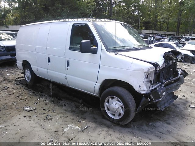 1FTNE14W38DA57454 - 2008 FORD ECONOLINE E150 VAN WHITE photo 1