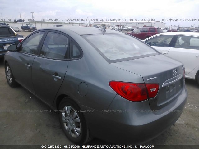 KMHDU4AD1AU003882 - 2010 HYUNDAI ELANTRA BLUE/GLS/SE GRAY photo 3