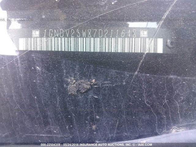 1GNDV23W87D211648 - 2007 CHEVROLET UPLANDER LS Dark Blue photo 9