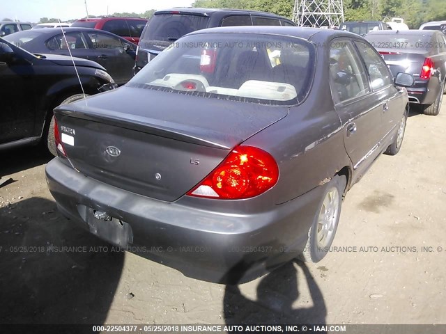 KNAFB121045311420 - 2004 KIA SPECTRA LS GRAY photo 4