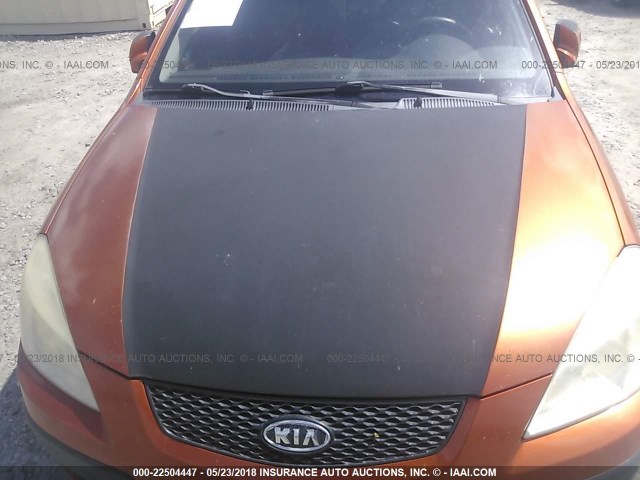 KNADE223096462068 - 2009 KIA RIO LX/SX ORANGE photo 10