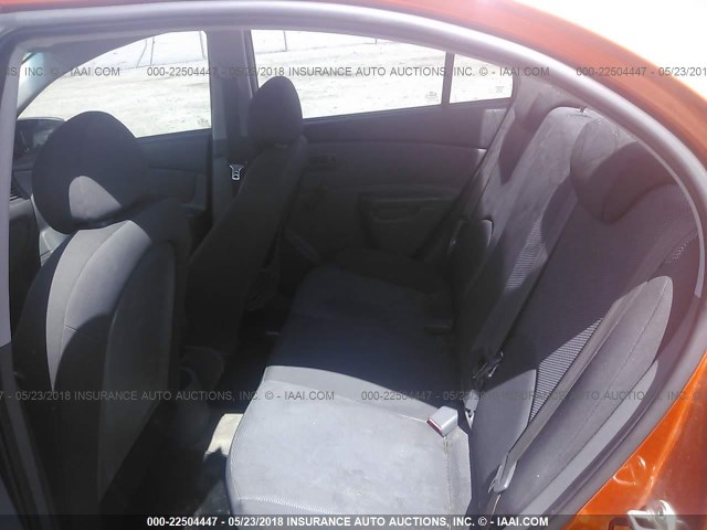 KNADE223096462068 - 2009 KIA RIO LX/SX ORANGE photo 8