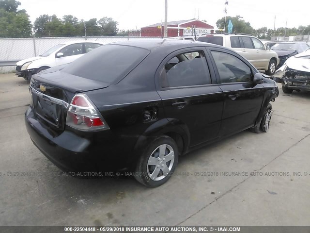 KL1TD5DE4BB242955 - 2011 CHEVROLET AVEO LS/LT BLACK photo 4