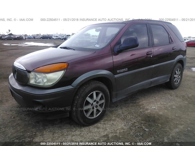 3G5DA03E72S542835 - 2002 BUICK RENDEZVOUS CX MAROON photo 2