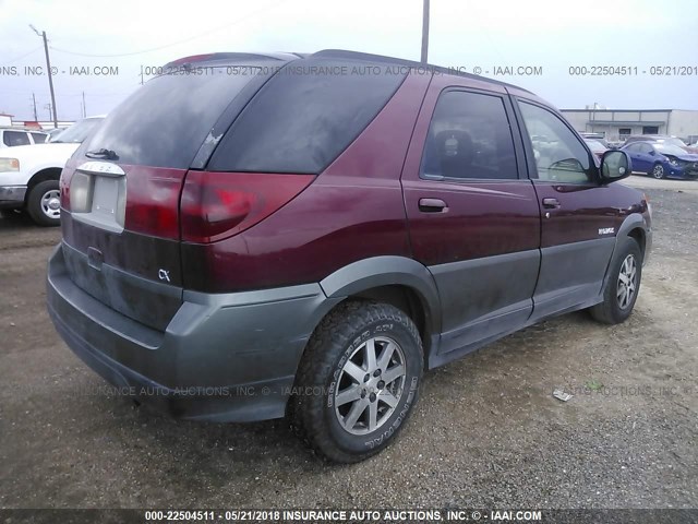 3G5DA03E72S542835 - 2002 BUICK RENDEZVOUS CX MAROON photo 4