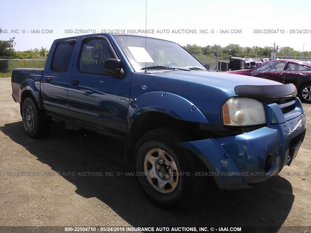 1N6ED27T74C421222 - 2004 NISSAN FRONTIER CREW CAB XE V6 TURQUOISE photo 1