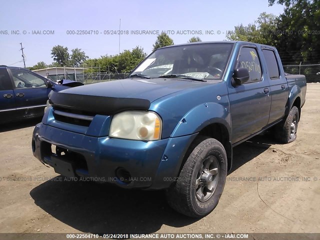 1N6ED27T74C421222 - 2004 NISSAN FRONTIER CREW CAB XE V6 TURQUOISE photo 2
