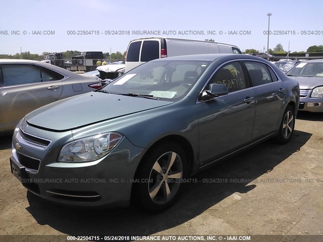 1G1ZJ57B89F214603 - 2009 CHEVROLET MALIBU 2LT TEAL photo 2