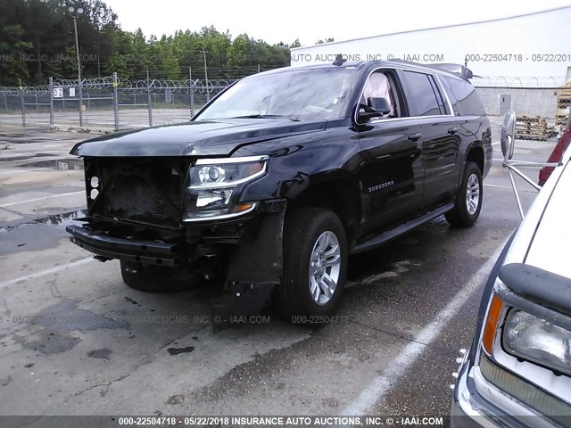 1GNSKHKC9JR204972 - 2018 CHEVROLET SUBURBAN K1500 LT BLACK photo 2