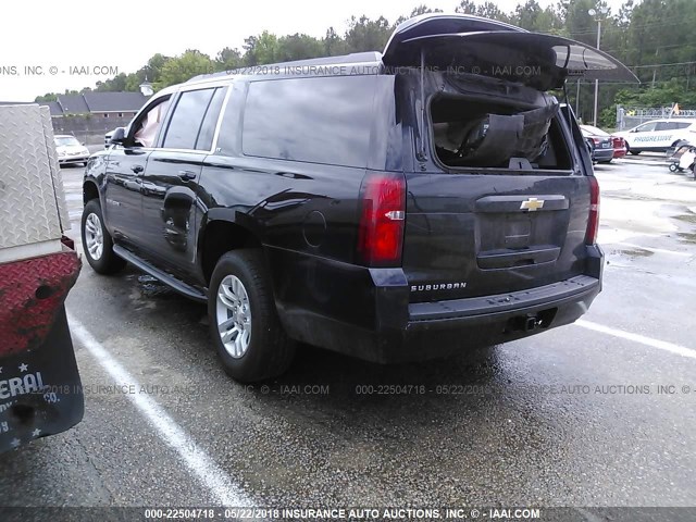 1GNSKHKC9JR204972 - 2018 CHEVROLET SUBURBAN K1500 LT BLACK photo 3