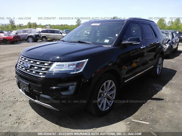 1FM5K8F8XHGC93903 - 2017 FORD EXPLORER LIMITED BLACK photo 2