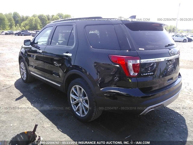 1FM5K8F8XHGC93903 - 2017 FORD EXPLORER LIMITED 黑色 照片 3