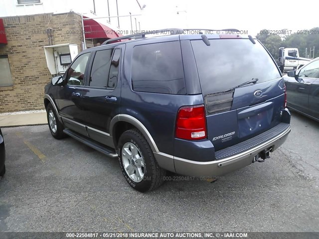 1FMDU74W83ZA19551 - 2003 FORD EXPLORER EDDIE BAUER BLUE photo 3