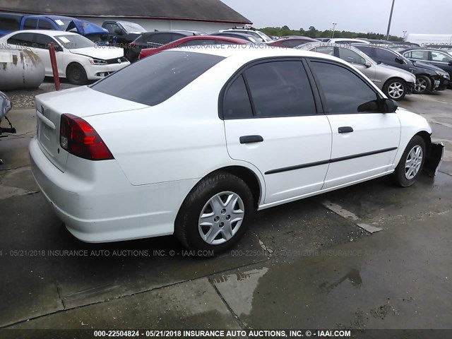 2HGES16315H628404 - 2005 HONDA CIVIC DX VP WHITE photo 4