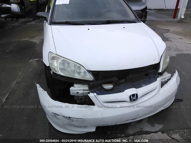 2HGES16315H628404 - 2005 HONDA CIVIC DX VP WHITE photo 6